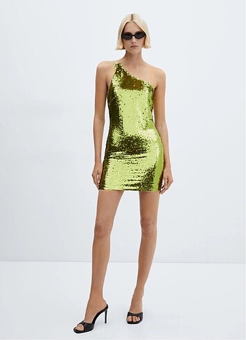 Zara Mango payetli mini gece elbisesi