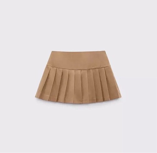 Zara Zara pilili şort etek bej