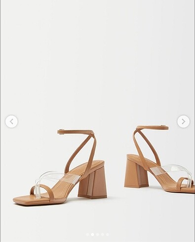 Bershka blok topuklu sandalet bej şeffaf