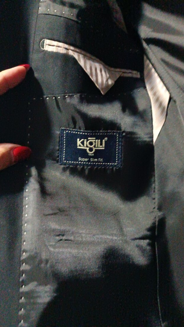 Kiğılı Siyah Erkek Klasik Kesim Takım Elbise - Görsel 3