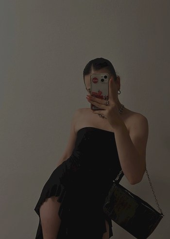 m Beden Straplez Siyah Gotik Midi Elbise