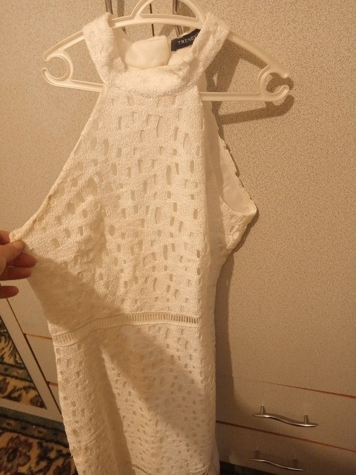 Uzun Beyaz Dantelli Bohem Gelinlik - Görsel 3