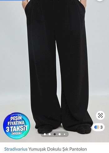 Stradivarius Siyah Genis Paca Sik Pantolon