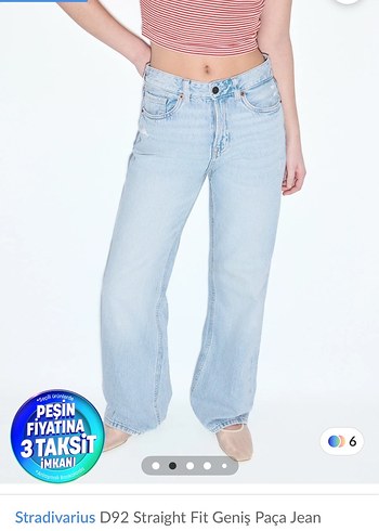 Stradivarius Acik Mavi D92 Genis Paca Jean