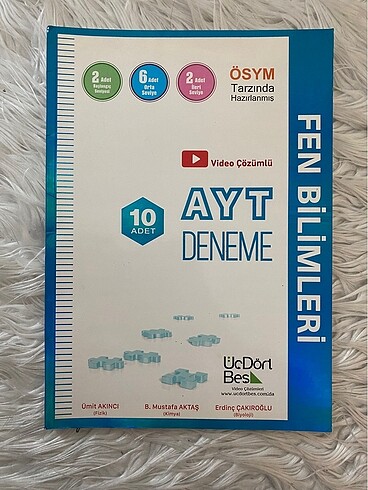 3-4-5 Yayınları Fen Bilimleri AYT Deneme