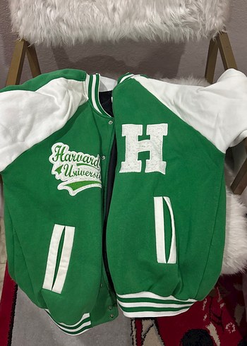 LC Waikiki Harvard Universitesi Yesil Beyaz Varsity Ceket