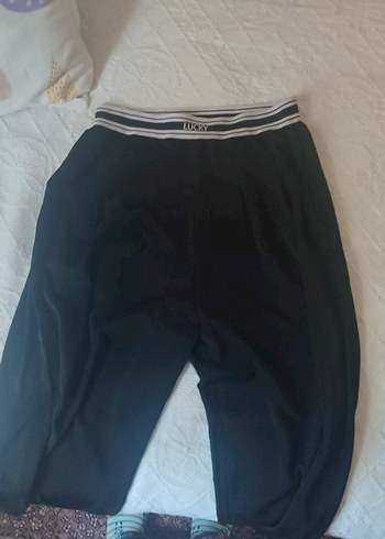 s Beden Beli Lastikli Siyah Pantolon