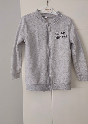 LC Waikiki Erkek Çocuk Gri Fermuarlı Sweatshirt