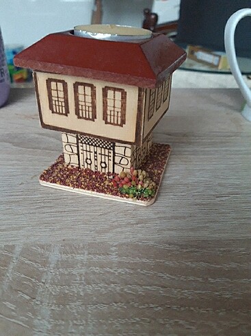 Ahşap kutu biblo tealight 