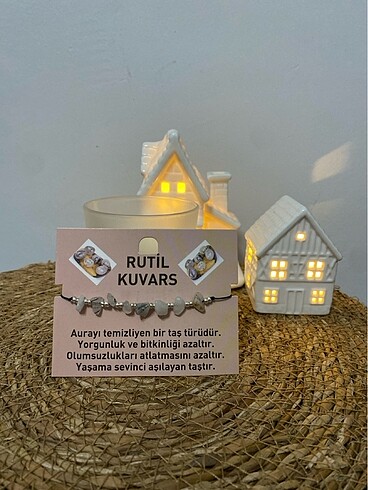 RUTİL KUVARS DOĞAL TAŞLI İP BİLEKLİK