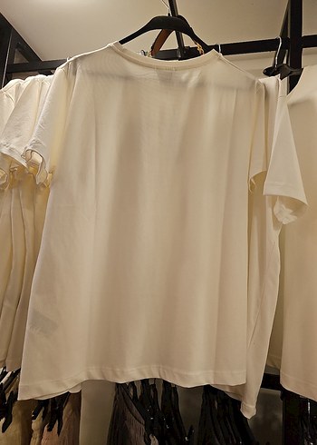 m Beden Calvin Klein Beyaz Baskılı Pamuklu Tişört