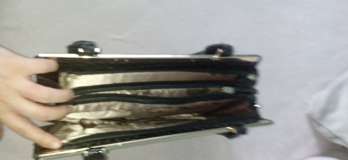 Klasik Siyah Deri Yılan Desenli Kadın Çanta - Görsel 4