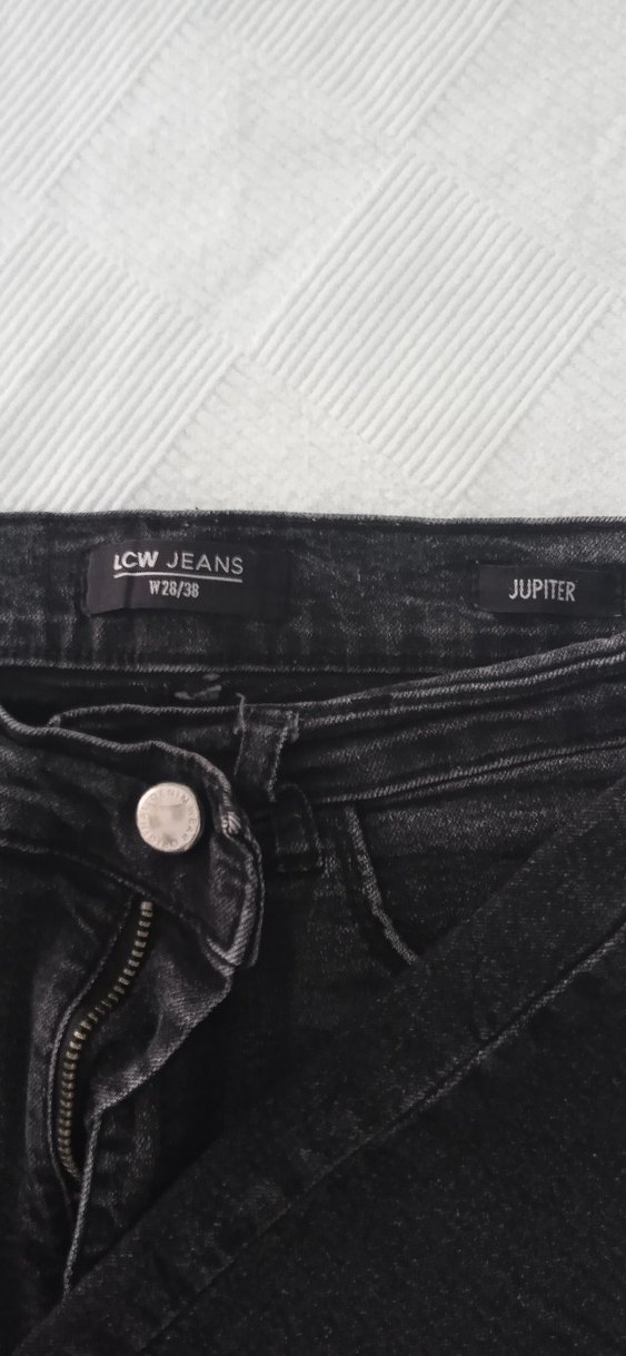 Düğmeli Siyah Kadın Denim Pantolon - Görsel 2