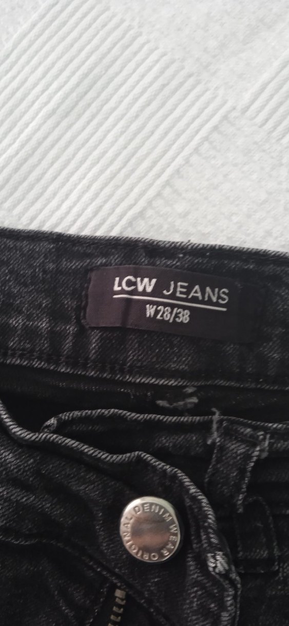 Düğmeli Siyah Kadın Denim Pantolon - Görsel 3