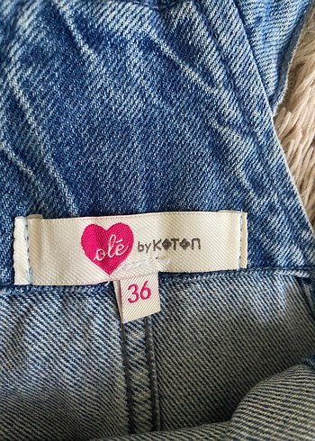 Düğmeli Mavi Denim Kadın Salopet - Görsel 3
