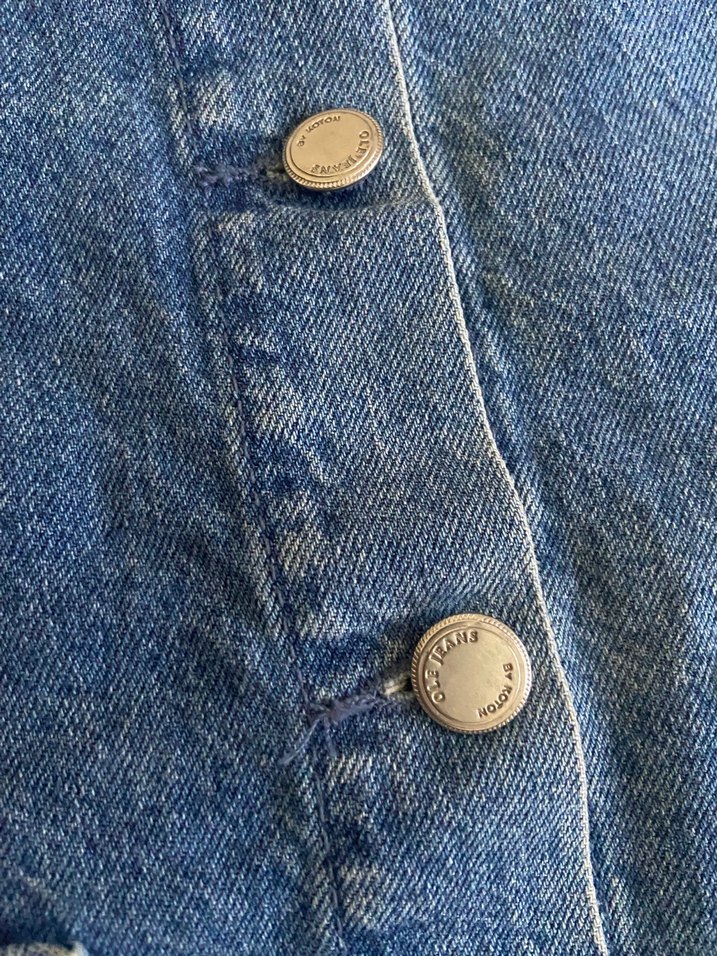 Düğmeli Mavi Denim Kadın Salopet - Görsel 4