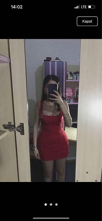 zara muadil kırmızı mini elbise