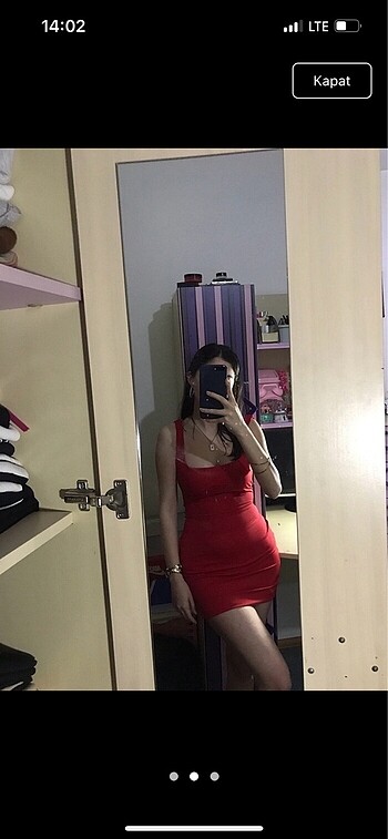 Trendyol & Milla zara muadil kırmızı mini elbise