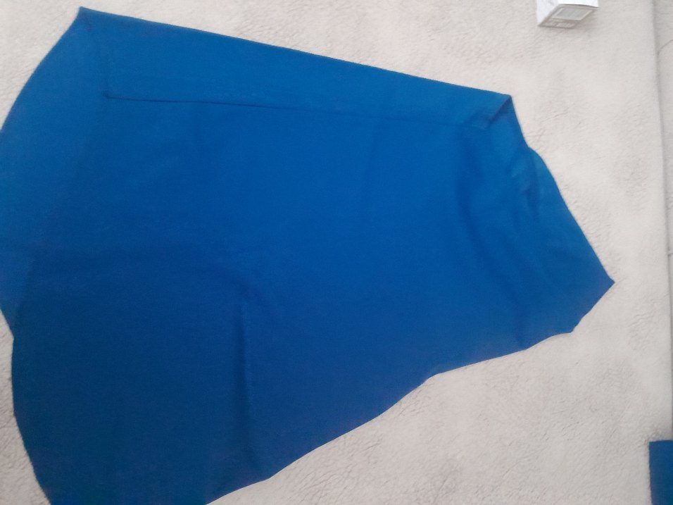 Uzun Kollu Mavi Tesettür Mayo - Görsel 2