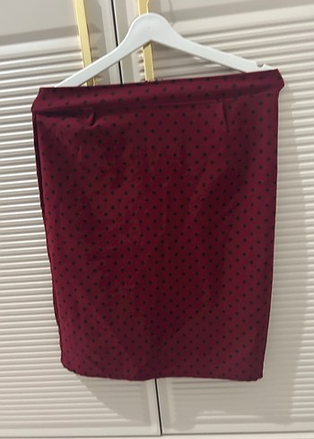 Bordo Drapeli Midi Hamile Eteği - Görsel 2