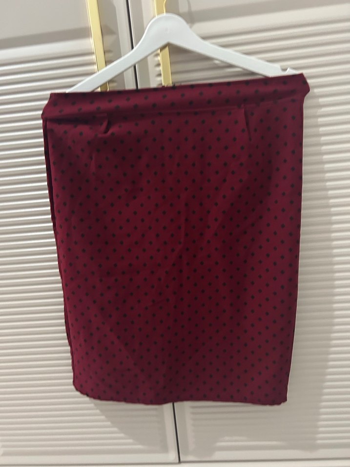 Bordo Drapeli Midi Hamile Eteği - Görsel 2