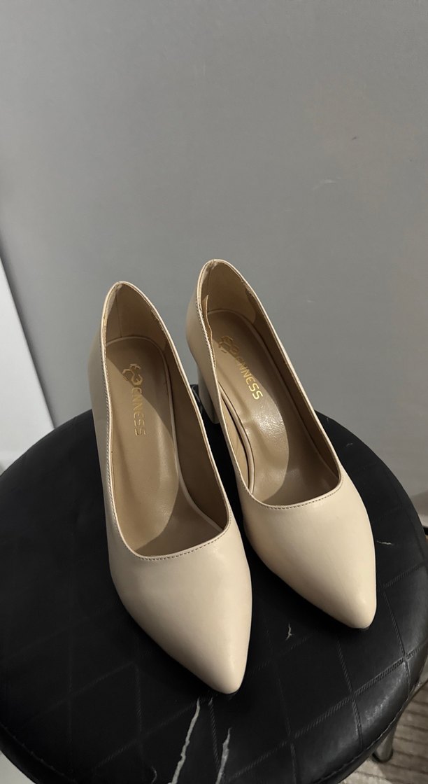 Bej Kadın Topuklu Klasik Stiletto - Görsel 2