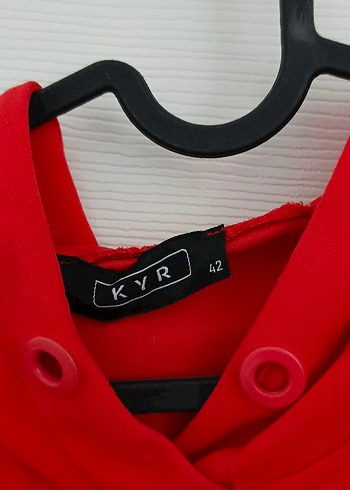 Düğmeli Uzun Kollu Kırmızı Pamuklu Kadın Gömlek - Görsel 4