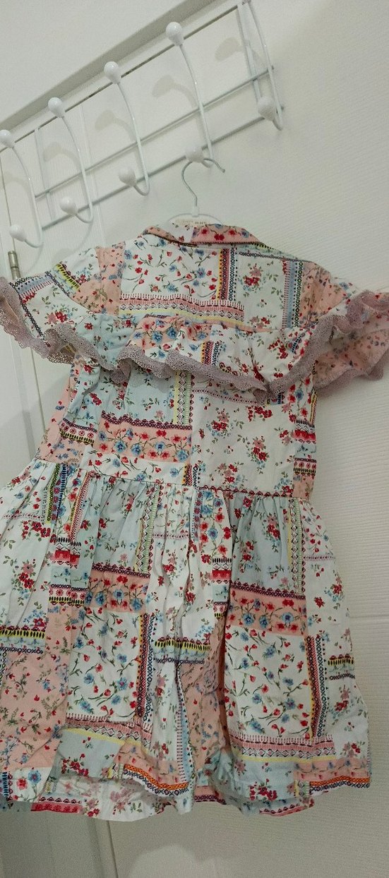 Çiçek Desenli Bohem Kız Elbisesi - Görsel 3