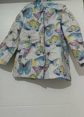 Kız Çocuk Çok Renkli Düğmeli Yağmurluk - Görsel 4