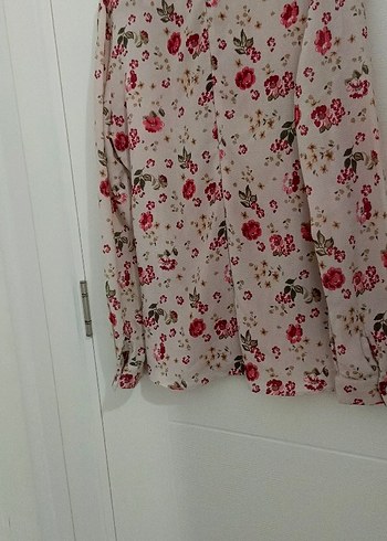 Çiçek Desenli Bej Bohem Kadın Gömlek - Görsel 4