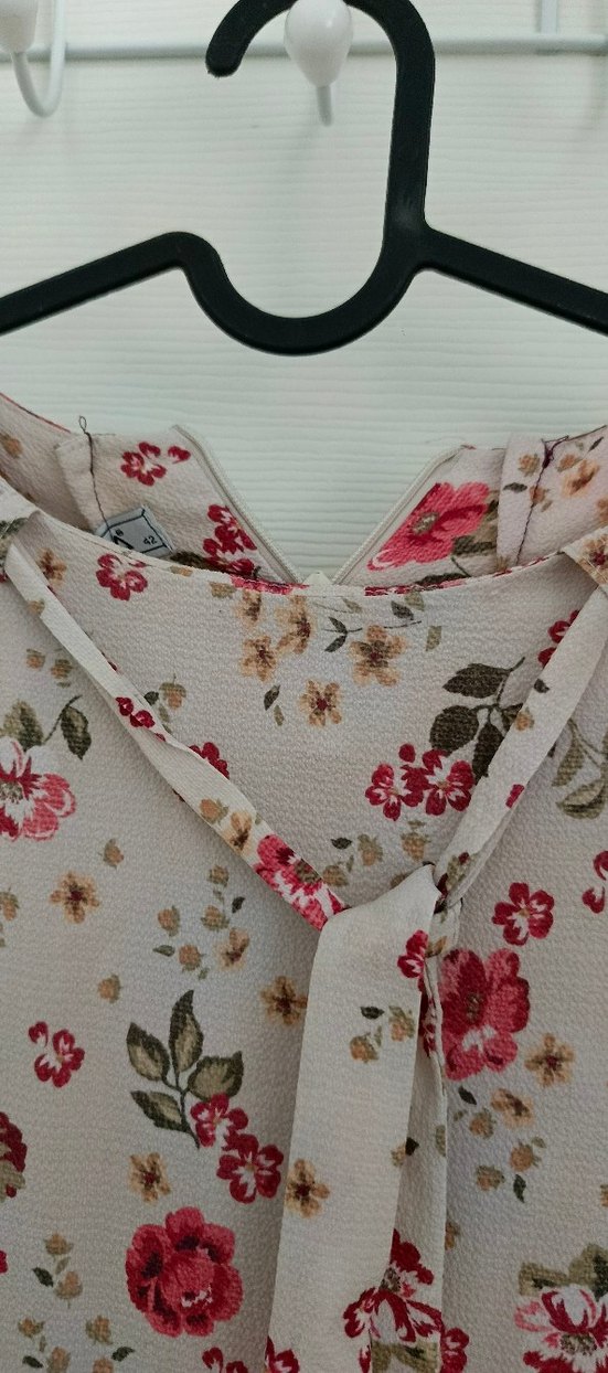 Çiçek Desenli Bej Bohem Kadın Gömlek - Görsel 3