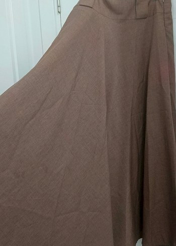 Bej Keten Uzun Salaş Etek - Görsel 4