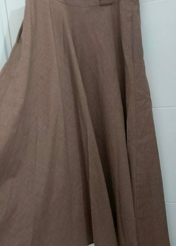 Bej Keten Uzun Salaş Etek - Görsel 3