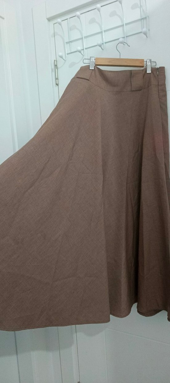 Bej Keten Uzun Salaş Etek - Görsel 4