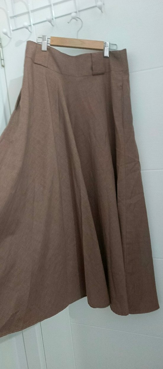 Bej Keten Uzun Salaş Etek - Görsel 3