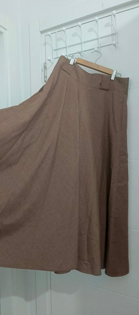 Bej Keten Uzun Salaş Etek - Görsel 2