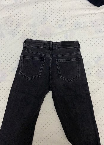 Bershka Gri Midi Kadın Denim düşük bel Jean Pantolon