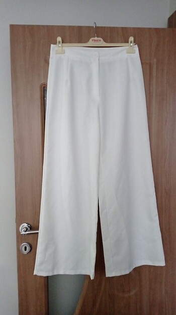 Diğer Bol paça beyaz pantolon 