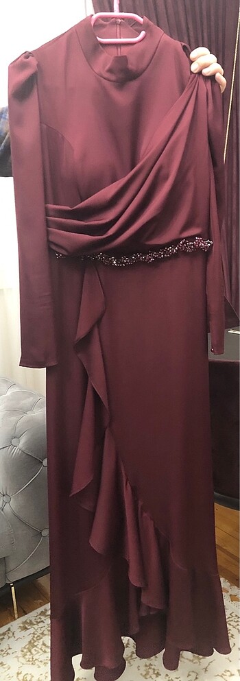 Bordo tesettür abiye (anne kız kombin)