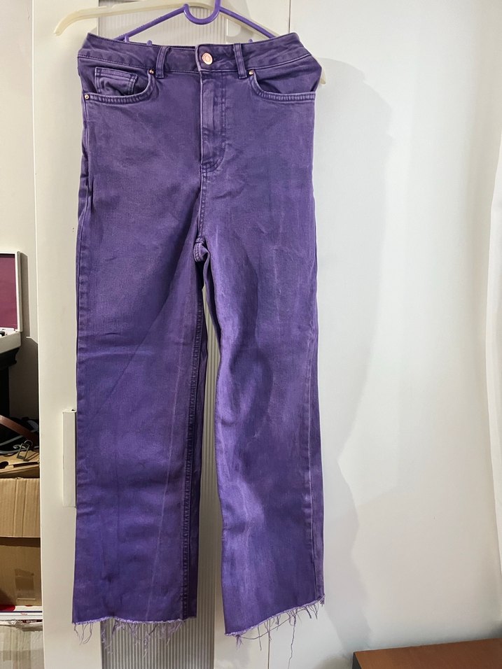 Kadın Mavi Denim Midi Boy Kot Pantolon - Görsel 2
