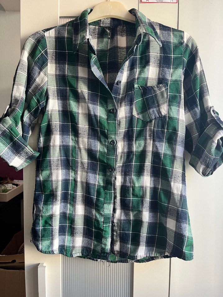 Bordo Ekose Uzun Kollu Kadın Gömlek - Görsel 2