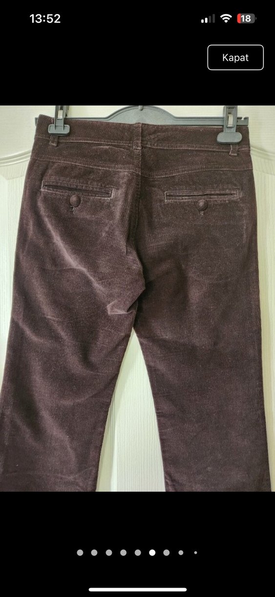 Kahverengi Kadın Süet Kemerli Pantolon - Görsel 2