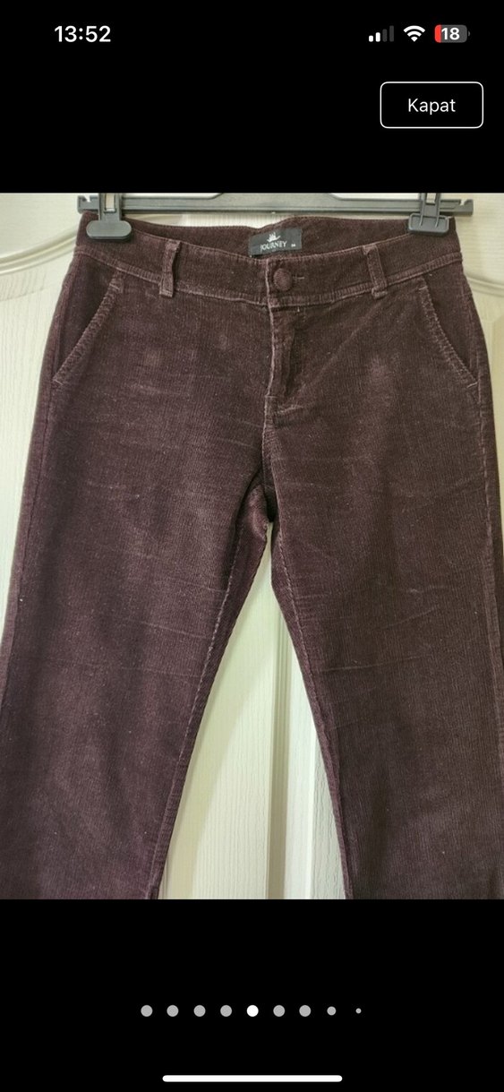 Kahverengi Kadın Süet Kemerli Pantolon - Görsel 5