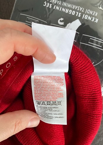 Kırmızı Kadın Triko Bere - Görsel 8