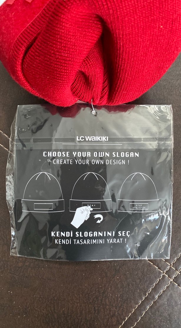 Kırmızı Kadın Triko Bere - Görsel 2