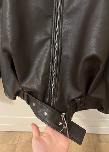Pull & Bear Bomber Deri Ceket - Görsel 4