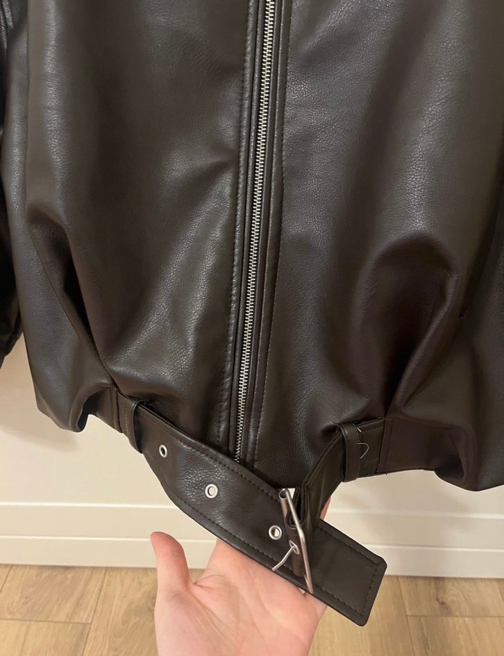 Pull & Bear Bomber Deri Ceket - Görsel 4