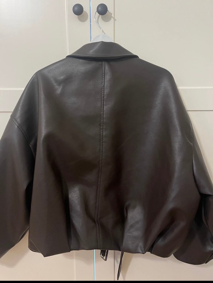 Pull & Bear Bomber Deri Ceket - Görsel 5