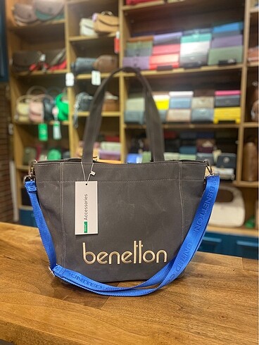 Benetton kanvas kadın çanta