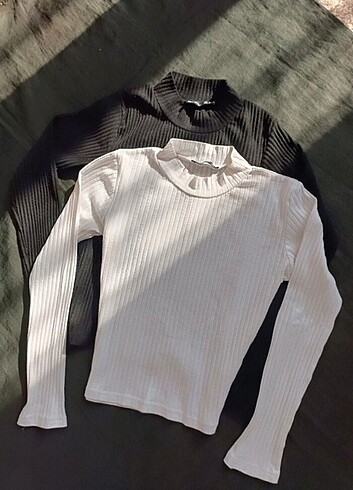 Balıkçı yaka fitilli crop bluz 